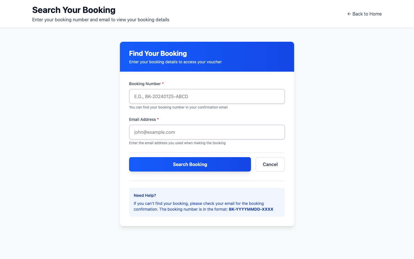 Step 5 screenshot - Track booking status