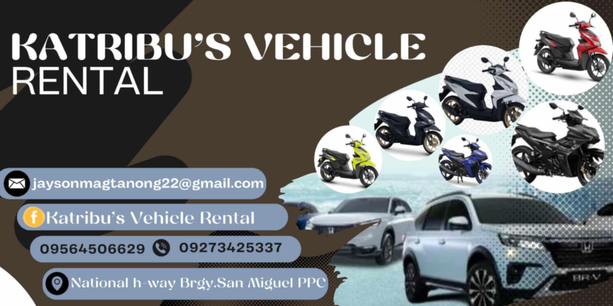 KATRIBU's vehicle rental  banner