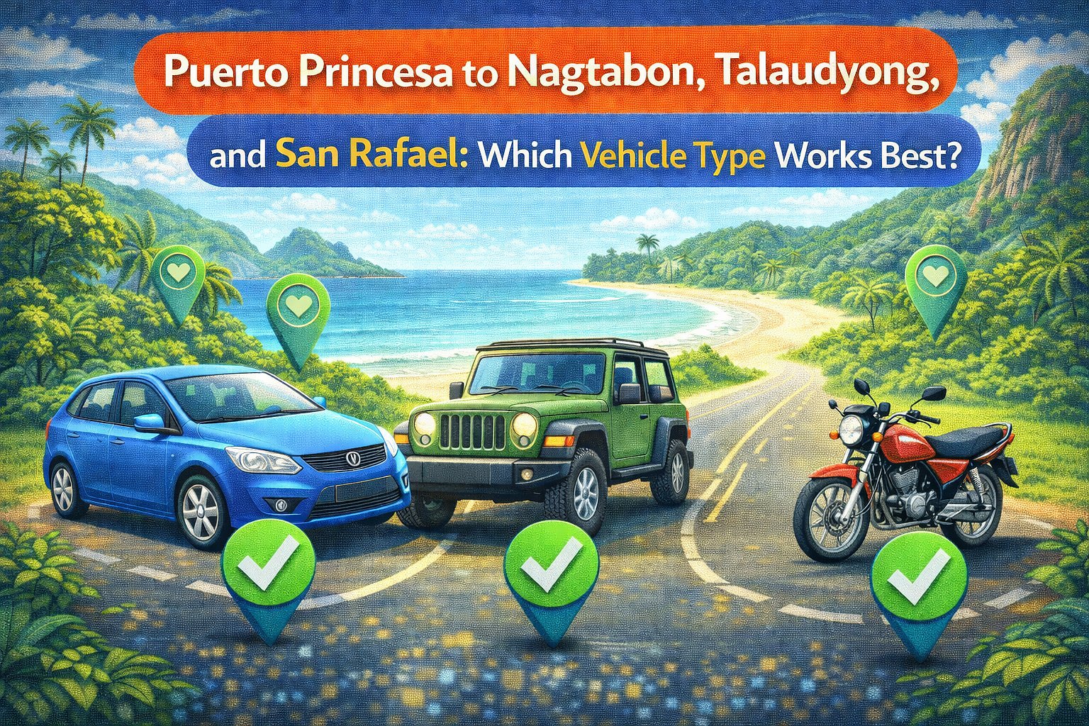 Puerto Princesa to Nagtabon, Talaudyong, and San Rafael: Which Vehicle Type Works Best?