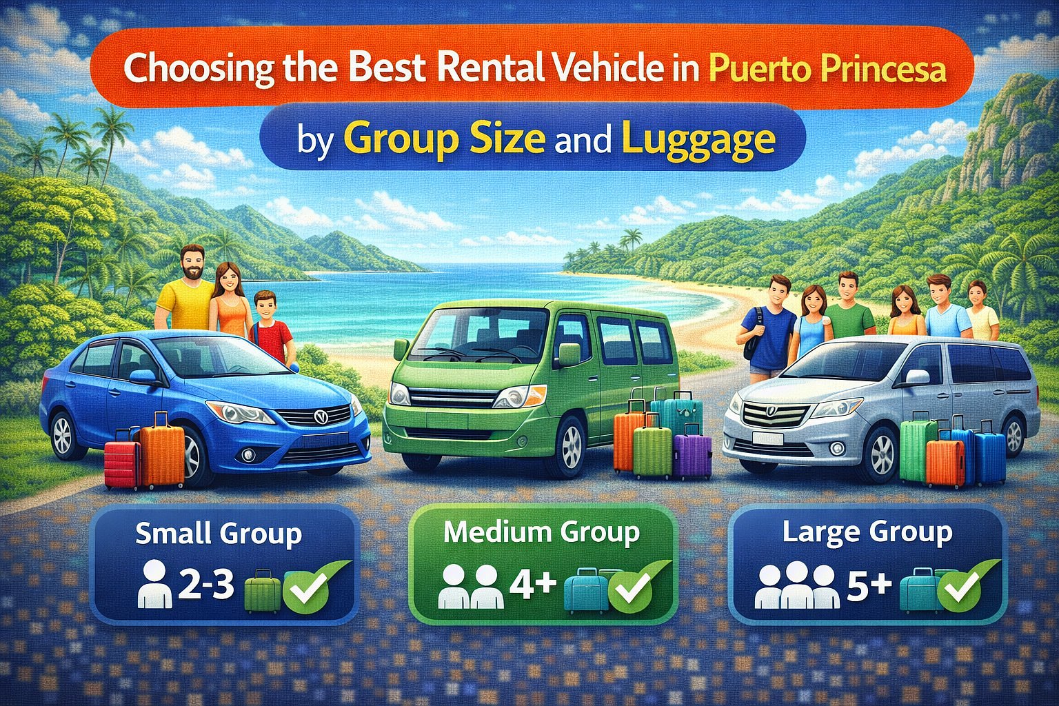 How to Choose a Rental Vehicle in Puerto Princesa by Group Size and Luggage